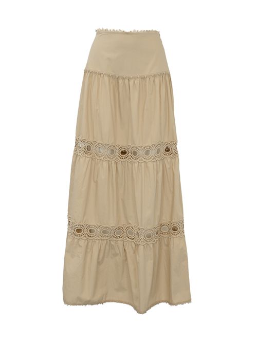 Gonna lunga a balze in cotone NO SECRETS | 251NS037NOCCIOLA